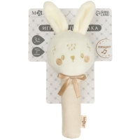 Игрушка - пищалка «Новогодний зайка», цвет бежевый Игрушка - пищалка «Новогодний зайка», цвет бежевый