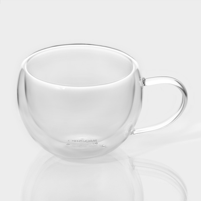 Набор стеклянных кружек с двойными стенками Magistro &laquo;Лиди&raquo;, 250 мл, 13,5&times;10&times;7,5 см, 2 шт