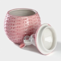 Сахарница Доляна &laquo;Зайка&raquo;, 650 мл, цвет розовый