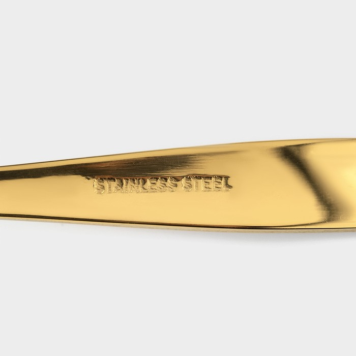 Набор столовых приборов из нержавеющей стали &laquo;Золото&raquo;, 24 предмета, на подставке, цвет золотой