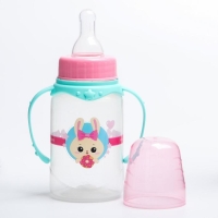 Бутылочка для кормления &laquo;Зайка Полли&raquo;, классическое горло, 150 мл., от 0 мес., цилиндр, с ручками