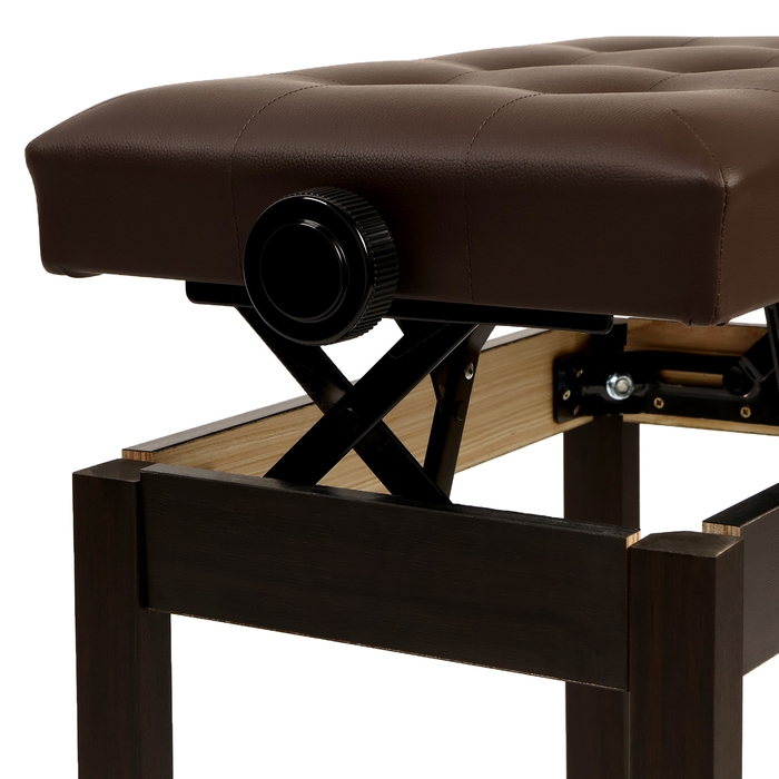 Банкетка для пианино Music Life сиденье 55х34, высота 48-58 см, коричневая, нагрузка 100кг