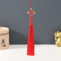 Подвеска текстиль, металл "Узел счастья и бесконечности с иероглифом" красная 1х1,2х19,3 см 105374 Подвеска текстиль, металл "Узел счастья и бесконечности с иероглифом" красная 1х1,2х19,3 см 105374