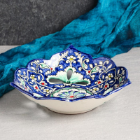 Набор чайный Риштан, 9 предм: чайник 1л., 6 пиал 9,5см, конфетница 23см, сахарница 250м Набор чайный Риштан, 9 предм: чайник 1л., 6 пиал 9,5см, конфетница 23см, сахарница 250м