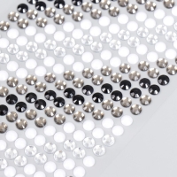 Наклейка пластик стразы "Градиент чёрно-белый" 30х10,5 см