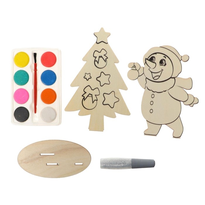 Набор для творчества &laquo;Роспись по дереву. Снеговик с ёлочкой&raquo;