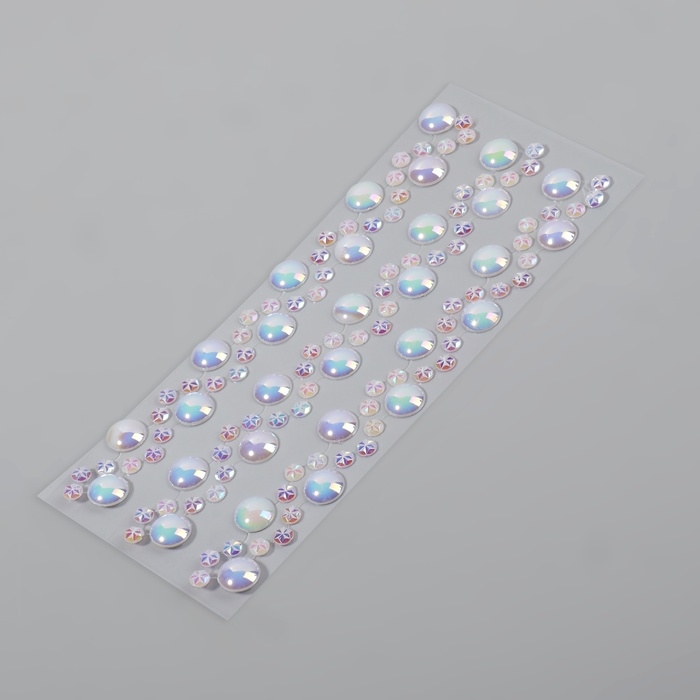 Жемчуг самоклеящийся «Ассорти», с голографией, 125 шт на листе Жемчуг самоклеящийся «Ассорти», с голографией, 125 шт на листе