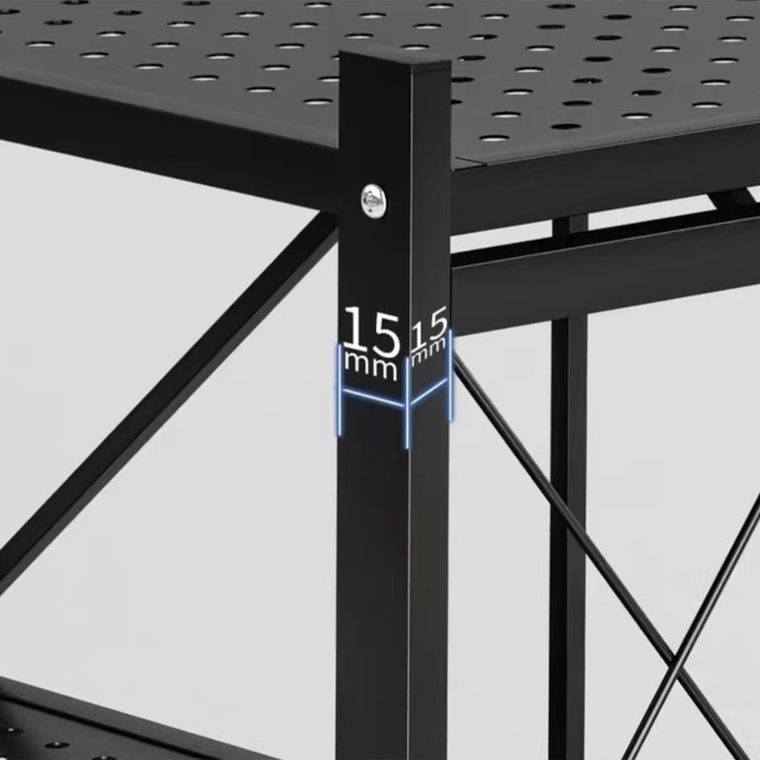 Стеллаж складной на колесах, 5 полок, 72&times;36&times;162,5см, цвет чёрный матовый