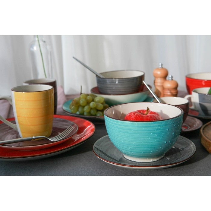 Салатник керамический Доляна «Морской мир», 800 мл, d=14 см, цвет красный Салатник керамический Доляна «Морской мир», 800 мл, d=14 см, цвет красный