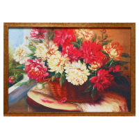 Гобеленовая картина "Корзина с пионами" 53*73 см рамка МИКС Гобеленовая картина "Корзина с пионами" 53*73 см рамка МИКС