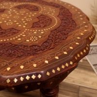 Стол резной "Круг" дерево 48х53х53см