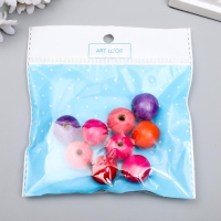 Бусины для творчества дерево "Разноцветные" набор 20 гр 2х2х2 см