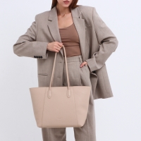 Сумка-шопер женская на молнии, цвет бежевый Сумка-шопер женская на молнии, цвет бежевый