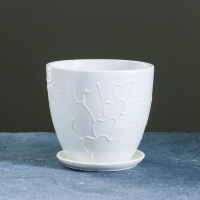 Горшок цветочный "Кураж" (белый) № 2 Высокий овал 0,6л Горшок цветочный "Кураж" (белый) № 2 Высокий овал 0,6л