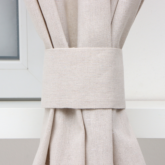 Комплект штор для кухни с подхватами Доляна My magic kitchen, 149х180&plusmn;3 см - 2 шт, рогожка 160 г/м