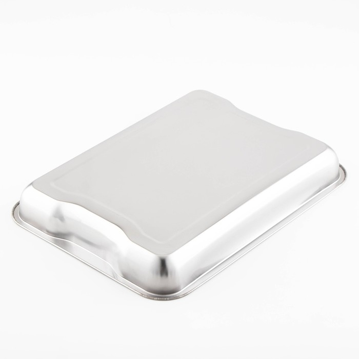 Поднос из нержавеющей стали, 39&times;29&times;4,5 см, 430 сталь