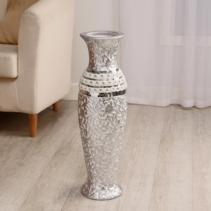 Ваза керамика напольная "Версаль" цветы, 60 см, микс