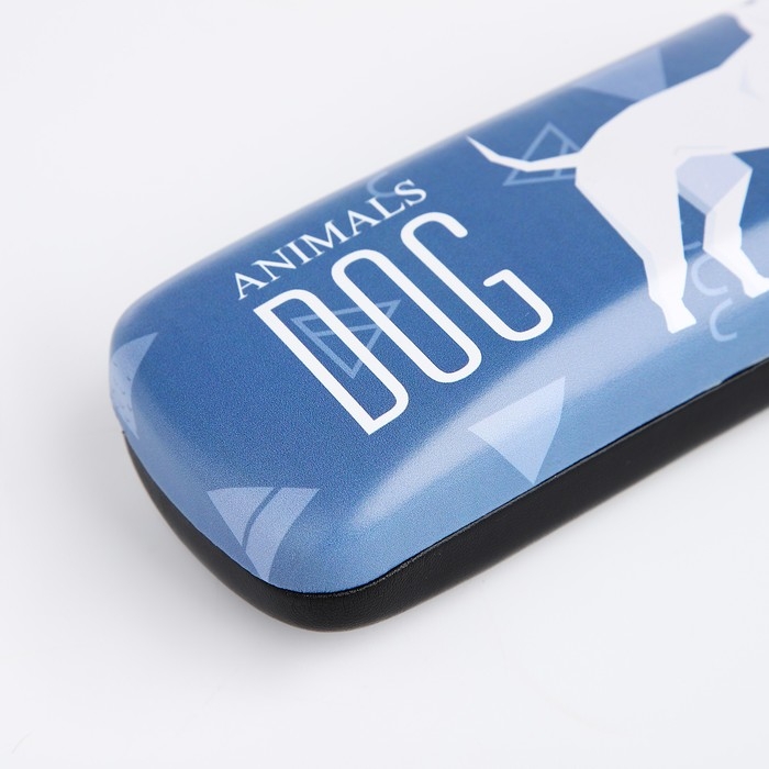 Футляр для очков на хлопушке, длина 16 см, цвет синий Футляр для очков на хлопушке, длина 16 см, цвет синий