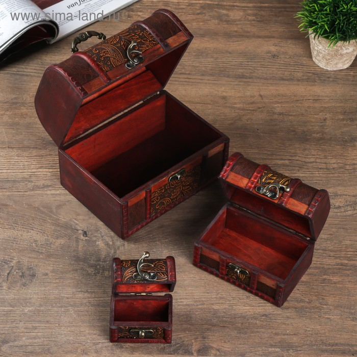 Шкатулка сундучок Шкатулка сундучок "Клумба" (набор 3 шт) 13х13,2х18 см