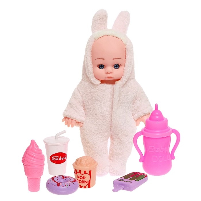 Пупс &laquo;Зайка&raquo; со звуком и аксессуарами