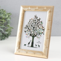 Фоторамка пластик 10х15 см "Сечение волн" золотая 17,8х12,9х0,9  см