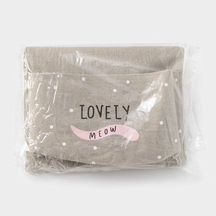 Органайзер подвесной с карманами Доляна «Котейка», 3 отделения, 59×20 см, цвет бежевый Органайзер подвесной с карманами Доляна «Котейка», 3 отделения, 59×20 см, цвет бежевый