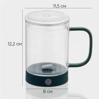 Кружка - мешалка стеклянная «Слот», 400 мл, 11,5×8×12,2 см Кружка - мешалка стеклянная «Слот», 400 мл, 11,5×8×12,2 см