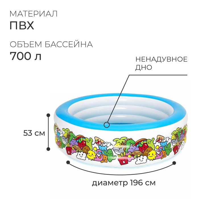Бассейн надувной &laquo;Персонаж&raquo;, 196 х 53 см, от 6 лет, 51122 Bestway
