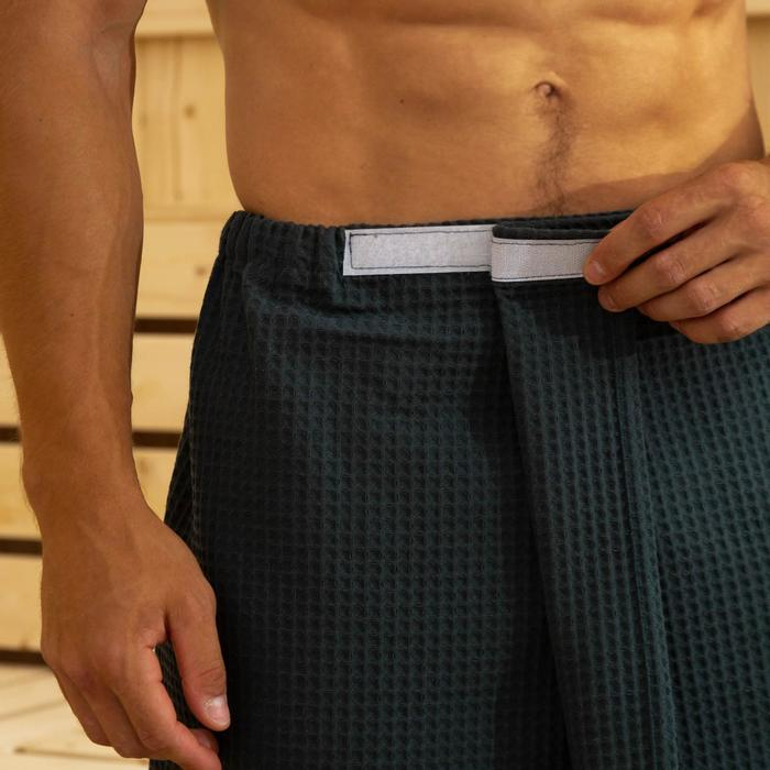 Полотенце банное Этель &laquo;Килт&raquo; с карманом 60*140 см. цв. темно-зеленый металлик, 100% хл, вафля 240 г/м2