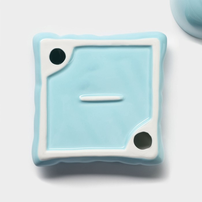 Чайная пара керамическая с ложкой «Зефирка», 2 предмета: чашка 250 мл, блюдце d=13 см, цвет голубой Чайная пара керамическая с ложкой «Зефирка», 2 предмета: чашка 250 мл, блюдце d=13 см, цвет голубой