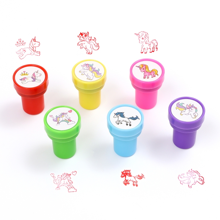 Печать цветная &laquo;Весёлые единороги&raquo;, набор 6 шт., МИКС