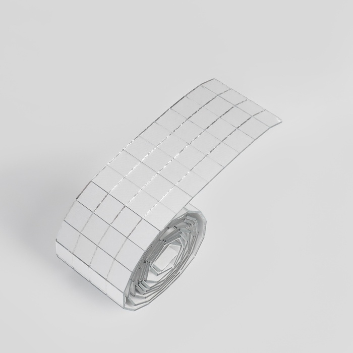 Зеркальная мозайка клеевая, 1 &times; 1 см, 4 ряда 4 см &times; 1 м, серебряное стекло