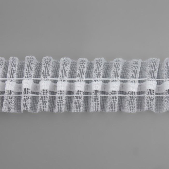 Шторная лента классическая, органза, 2,5 см, 100 &plusmn; 1 м, цвет прозрачный