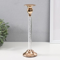 Подсвечник металл, акрил на 1 свечу "Аква" d=2-6 см золото 8х8х27 см Подсвечник металл, акрил на 1 свечу "Аква" d=2-6 см золото 8х8х27 см