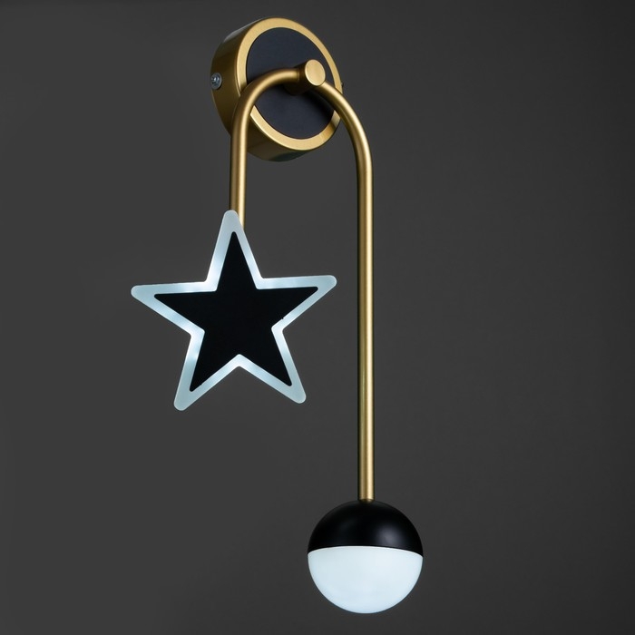 Бра 2485/2 LED 8Вт 4000К черно-золотой 24х46 см