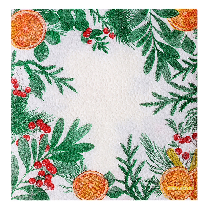 Новый год. Салфетки бумажные «Новогодний аромат», однослойные, 24х24 см, 100 шт. Новый год. Салфетки бумажные «Новогодний аромат», однослойные, 24х24 см, 100 шт.