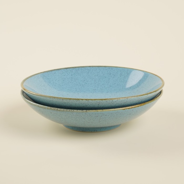 Набор мисок фарфоровых SL Home «Аззура», 380 мл, d=16,5 см, цвет голубой Набор мисок фарфоровых SL Home «Аззура», 380 мл, d=16,5 см, цвет голубой