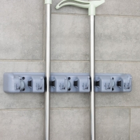 Держатель для швабр и метел с крючками Доляна, крепление саморезы, 41&times;8 см, 5 секций