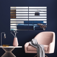 Наклейки интерьерные "Линии", зеркальные, декор настенный, набор 20 шт, 30 х 3 см Наклейки интерьерные "Линии", зеркальные, декор настенный, набор 20 шт, 30 х 3 см