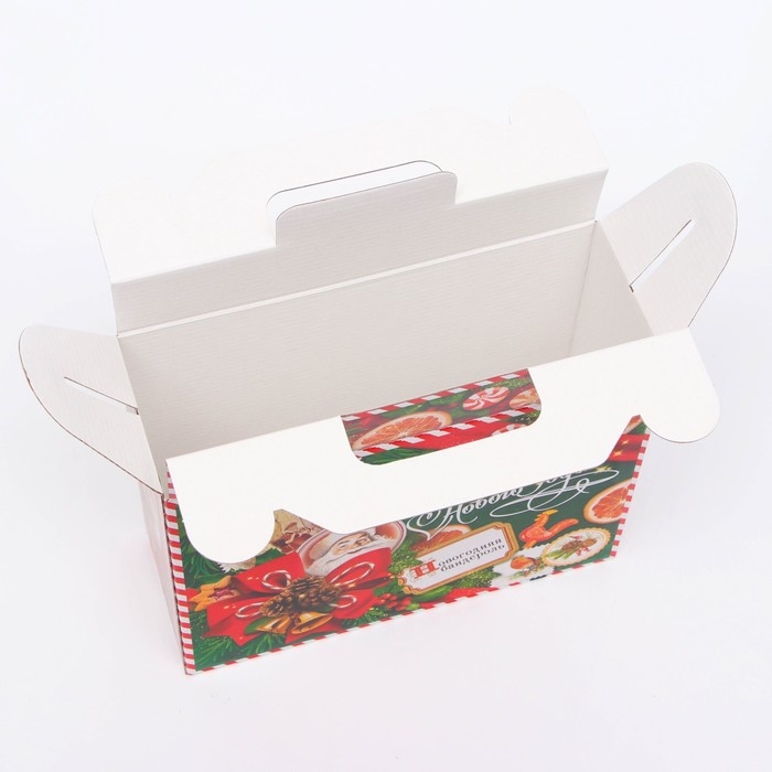 Новый год. Подарочная коробка новогодняя Изумрудный Винтаж 23 х 8,5 х 23 см. Новый год. Подарочная коробка новогодняя Изумрудный Винтаж 23 х 8,5 х 23 см.