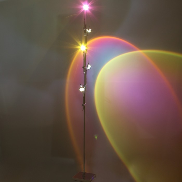 Торшер "Зигзаг" 15Вт 5хLED 4000К хром 40х40х180 см