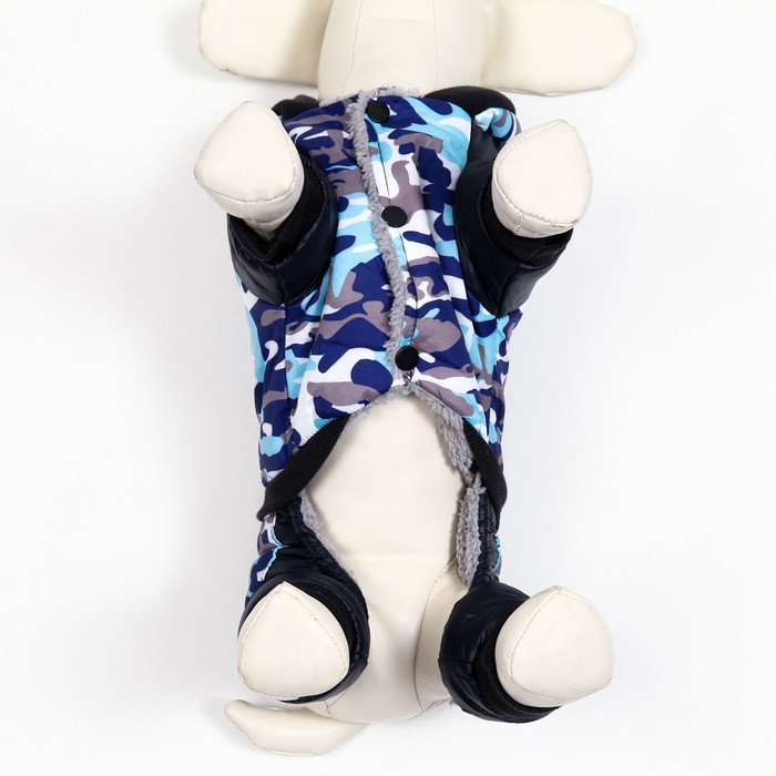 Комбинезон для собак на меховом подкладе с капюшоном, размер L (ДС 32, ОШ 30, ОГ 44 см) Комбинезон для собак на меховом подкладе с капюшоном, размер L (ДС 32, ОШ 30, ОГ 44 см)