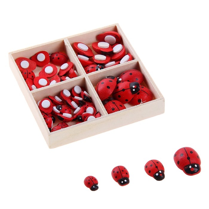 Наклейки &laquo;Букашки&raquo; 4 размера, набор 52 шт.