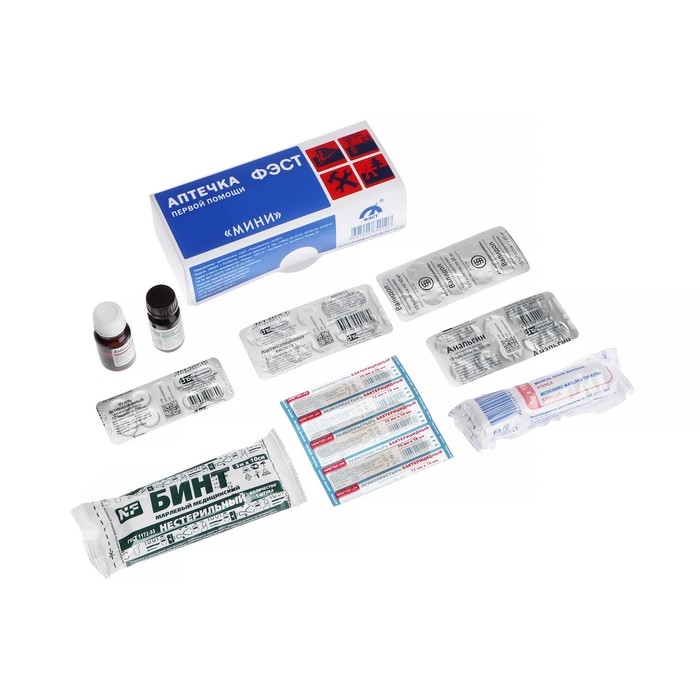 Аптечка первой помощи «мини» ФЭСТ, индивидуальная Аптечка первой помощи «мини» ФЭСТ, индивидуальная