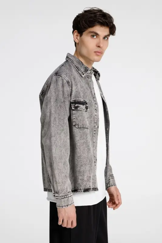 Куртка джинсовая O3, серая, размер XS/S