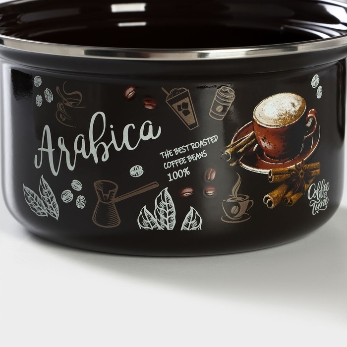 Набор салатников &laquo;Арабика&raquo;, 3 предмета: 1 л, 1.9 л, 2.5 л, эмалированная сталь