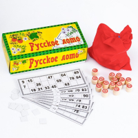 Русское лото "На каждый день", 24 карточки, карточка 8 х 22 см, бочонки из дерева Русское лото "На каждый день", 24 карточки, карточка 8 х 22 см, бочонки из дерева