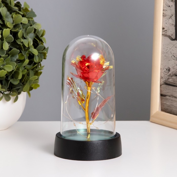 Ночник колба &laquo;Цветок&raquo; LED 3хAG10 красный 8,5х8,5х15,5см