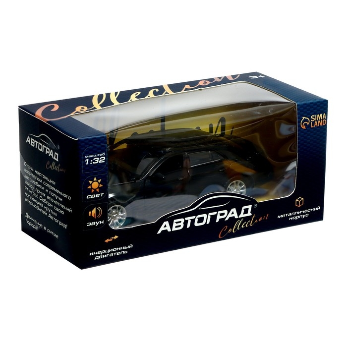 Машина металлическая Limo, 1:32, инерция, свет и звук, цвет чёрный Машина металлическая Limo, 1:32, инерция, свет и звук, цвет чёрный