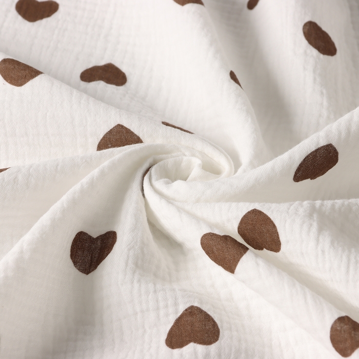 Пеленка двухслойная Крошка Я Love, 130х100см, муслин,100 % хлопок